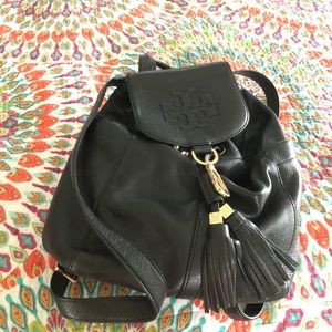 Tory Burch black leather backpack